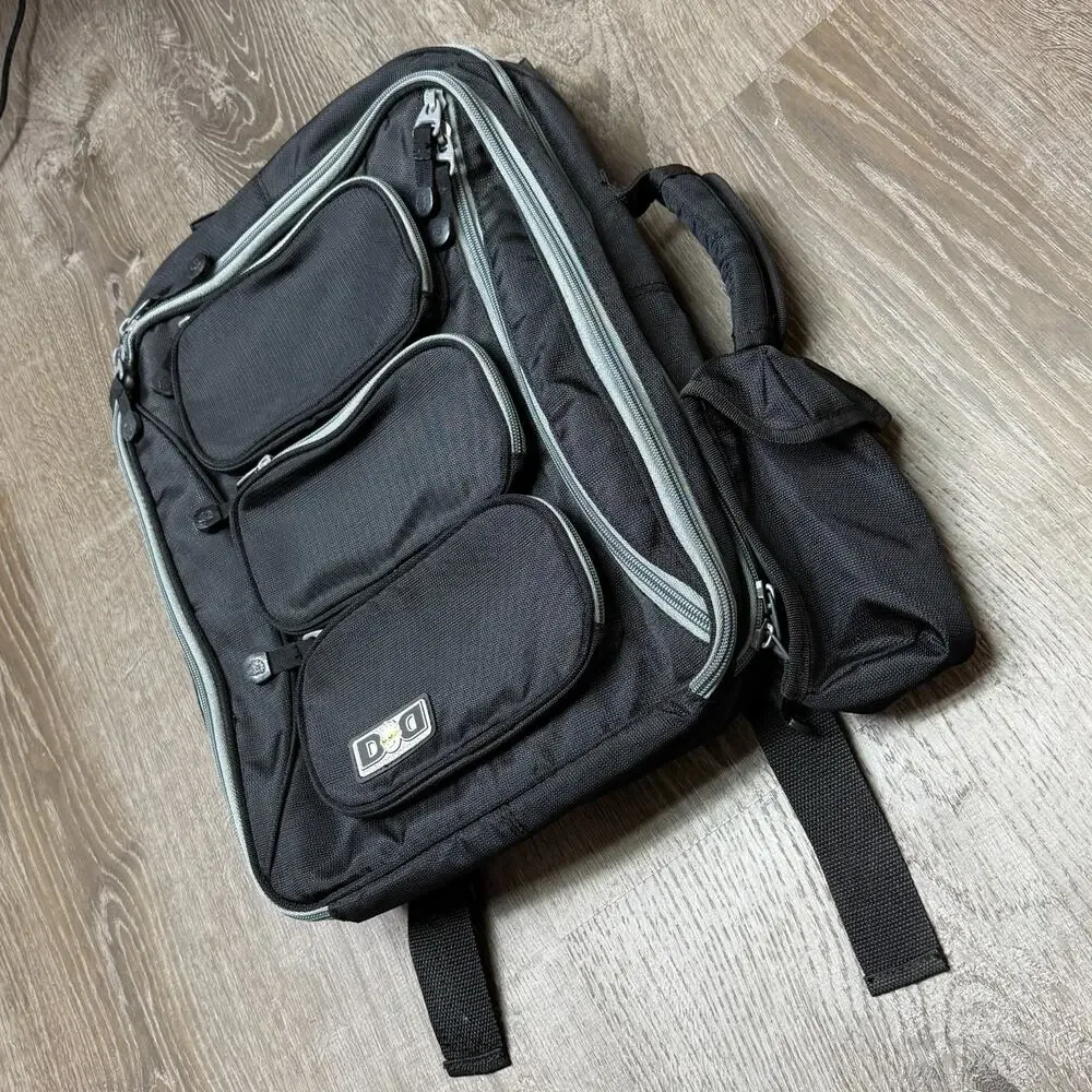 Diaper Dude Black Backpack Diaper Bag Messenger‎ Changing Pad Multi Pocket